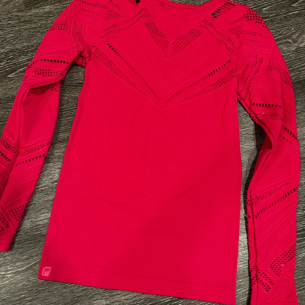 Fabletics Women's Hot Pink Long Sleeve Top, XS